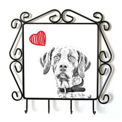 Pointer- clothes hanger with an image of a dog. Collection. Dog with heart.
