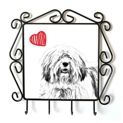Polish Lowland Sheepdog- clothes hanger with an image of a dog. Collection. Dog with heart.