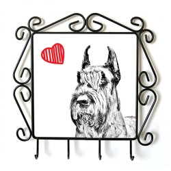 Schnauzer- clothes hanger with an image of a dog. Collection. Dog with heart.