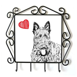 Scottish Terrier- clothes hanger with an image of a dog. Collection. Dog with heart.