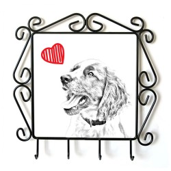 English Springer Spaniel- clothes hanger with an image of a dog. Collection. Dog with heart.