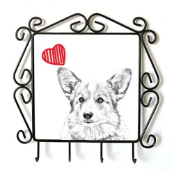 Pembroke Welsh Corgi - clothes hanger with an image of a dog. Collection. Dog with heart.