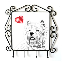West Highland White Terrier- clothes hanger with an image of a dog. Collection. Dog with heart.
