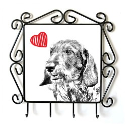 Teckel Wirehaired- clothes hanger with an image of a dog. Collection. Dog with heart.