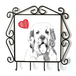 Clumber Spaniel- clothes hanger with an image of a dog. Collection. Dog with heart.