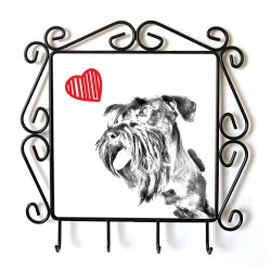 Cesky Terrier- clothes hanger with an image of a dog. Collection. Dog with heart.
