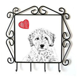 Cockapoo- Percha para ropa con la imagen de perro. Perro con el corazón