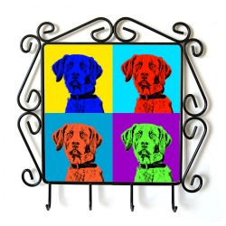 Pointer- clothes hanger with an image of a dog. Collection. Andy Warhol style