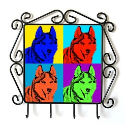 Siberian Husky- clothes hanger with an image of a dog. Collection. Andy Warhol style