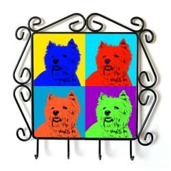 West Highland White Terrier- clothes hanger with an image of a dog. Collection. Andy Warhol style