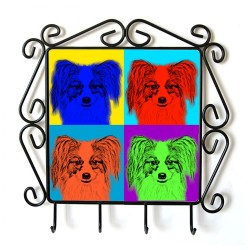 Papillon- clothes hanger with an image of a dog. Collection. Andy Warhol style