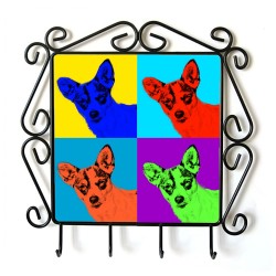 Rat Terrier- clothes hanger with an image of a dog. Collection. Andy Warhol style