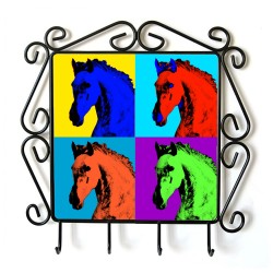 Caballo andaluz- Percha para ropa con la imagen de caballo. Estilo de Andy Warhol