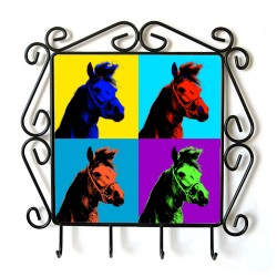 Caballo árabe- Percha para ropa con la imagen de caballo. Estilo de Andy Warhol