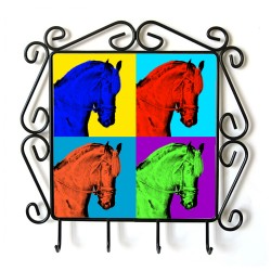 Frisón- Percha para ropa con la imagen de caballo. Estilo de Andy Warhol