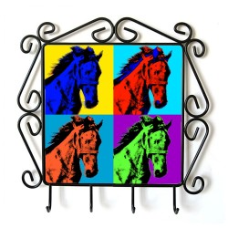 Mustang - Percha para ropa con la imagen de caballo. Estilo de Andy Warhol