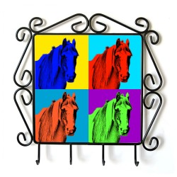 Fell pony- Percha para ropa con la imagen de caballo. Estilo de Andy Warhol