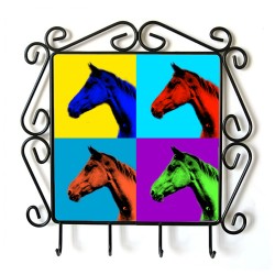 Akhal-Teke- ruccia per abiti con l’immagine di un cavallo. Collezione. Andy Warhol Style