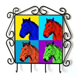 Ardenner- Percha para ropa con la imagen de caballo. Estilo de Andy Warhol