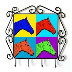 Retired Race Horse- Cintre pour vetements avec une image du cheval. Collection. Andy Warhol style