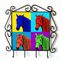 Azteca horse- Percha para ropa con la imagen de caballo. Estilo de Andy Warhol