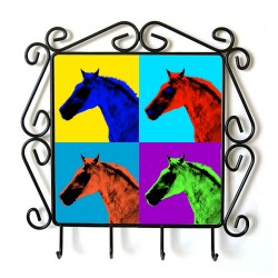 Caballo bereber- Percha para ropa con la imagen de caballo. Estilo de Andy Warhol