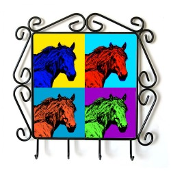 Caballo de la montaña vasca- Percha para ropa con la imagen de caballo. Estilo de Andy Warhol