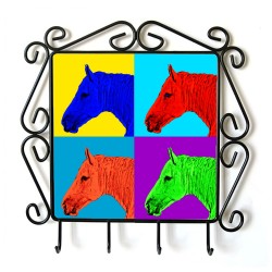 Boulonnais- Percha para ropa con la imagen de caballo. Estilo de Andy Warhol