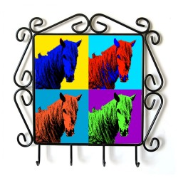Giara horse- Percha para ropa con la imagen de caballo. Estilo de Andy Warhol