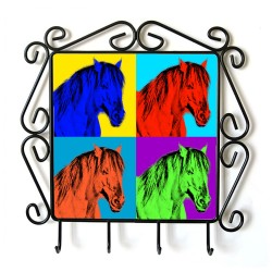 Henson- Percha para ropa con la imagen de caballo. Estilo de Andy Warhol