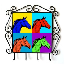 Zweibrücker- Percha para ropa con la imagen de caballo. Estilo de Andy Warhol