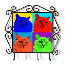 Birma-Katze- Kleiderbügel mit Katzebild. Sammlung! Andy Warhol-Art