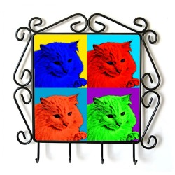 Angora turc- Cintre pour vetements avec une image du chat. Collection. Andy Warhol style