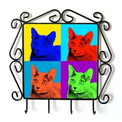 Russian Blue- clothes hanger with an image of a cat. Collection. Andy Warhol style