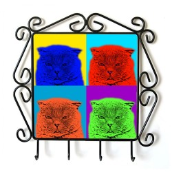 Scottish Fold- clothes hanger with an image of a cat. Collection. Andy Warhol style