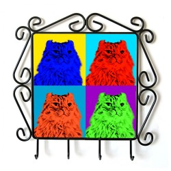 American Curl- clothes hanger with an image of a cat. Collection. Andy Warhol style