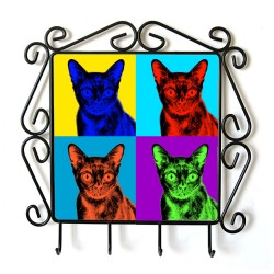 Bombay cat- clothes hanger with an image of a cat. Collection. Andy Warhol style