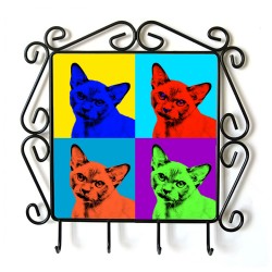 Burmese- ruccia per abiti con l’immagine di un gatto. Collezione. Andy Warhol Style