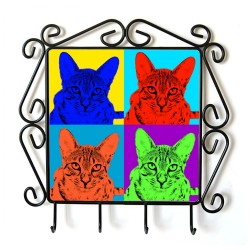 Egyptian Mau- clothes hanger with an image of a cat. Collection. Andy Warhol style