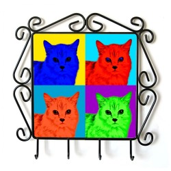 Munchkin- clothes hanger with an image of a cat. Collection. Andy Warhol style