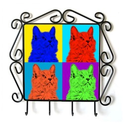 Nebelung- Cintre pour vetements avec une image du chat. Collection. Andy Warhol style