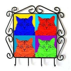 Siberian cat- clothes hanger with an image of a cat. Collection. Andy Warhol style