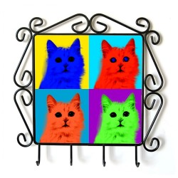 Turkish Van- clothes hanger with an image of a cat. Collection. Andy Warhol style