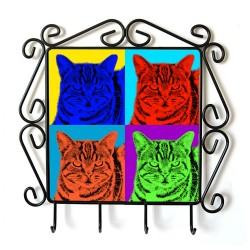 Manx cat- clothes hanger with an image of a cat. Collection. Andy Warhol style