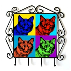 Kurilian Bobtail- clothes hanger with an image of a cat. Collection. Andy Warhol style