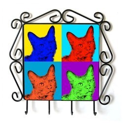 LaPerm- clothes hanger with an image of a cat. Collection. Andy Warhol style