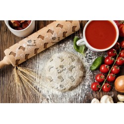 Engraved rolling pin with dog head - Pointer