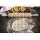 Engraved rolling pin. Original shape. TEDDY pattern. Laser Engraved for cookies. Decorating roller