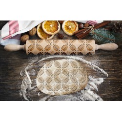 Engraved rolling pin. Original shape. RUGBY pattern. Laser Engraved for cookies. Decorating roller