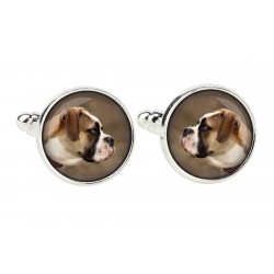 American Bulldog. Cufflinks for dog lovers. Photo jewellery. Men's jewellery. Handmade
